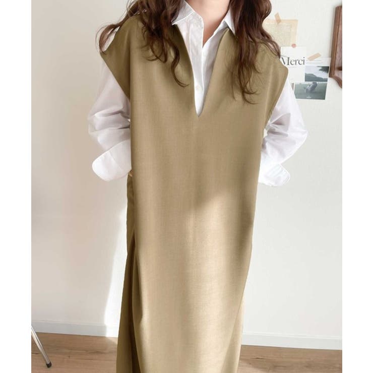 １枚で大大活躍。リネンライクカフタン調サイドスリットロングワンピース | Classical Elf  | 詳細画像25 