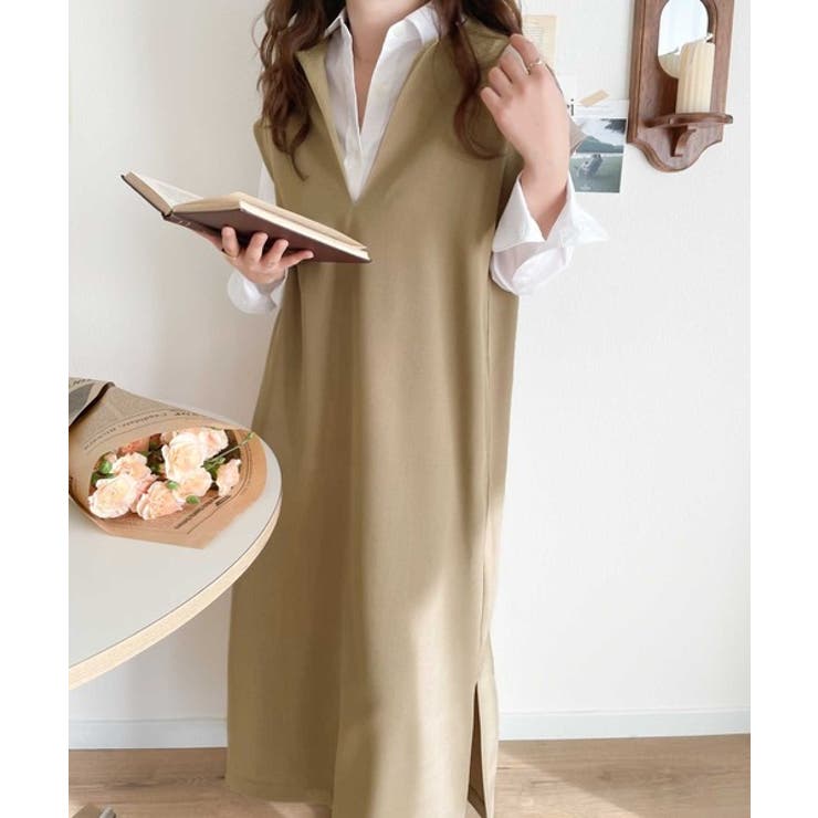 １枚で大大活躍。リネンライクカフタン調サイドスリットロングワンピース | Classical Elf  | 詳細画像27 