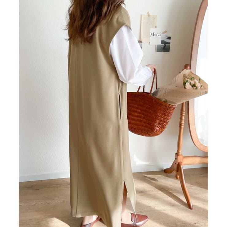 １枚で大大活躍。リネンライクカフタン調サイドスリットロングワンピース | Classical Elf  | 詳細画像28 