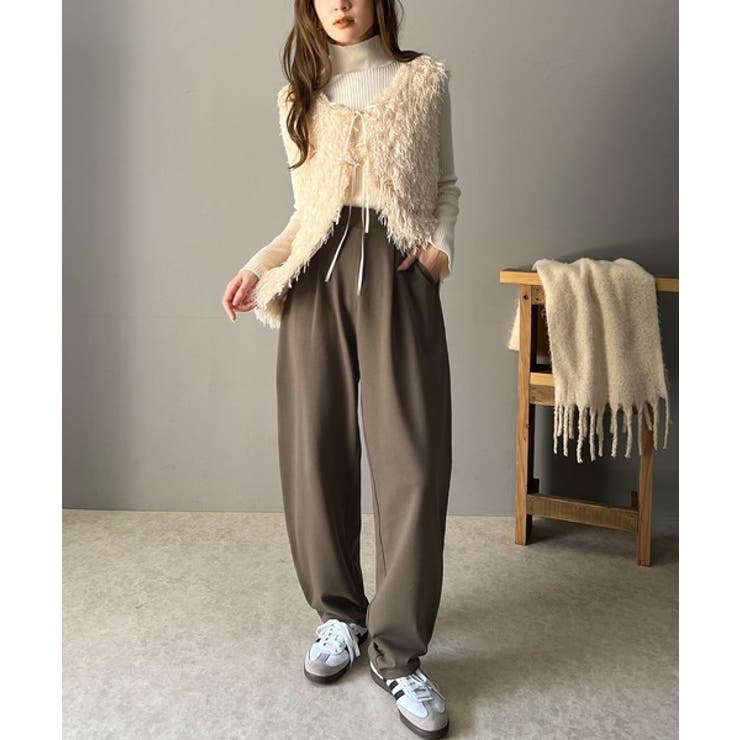 美しいシルエットと至福の履き心地。ウエストゴムポンチカーブパンツ | Classical Elf  | 詳細画像32 