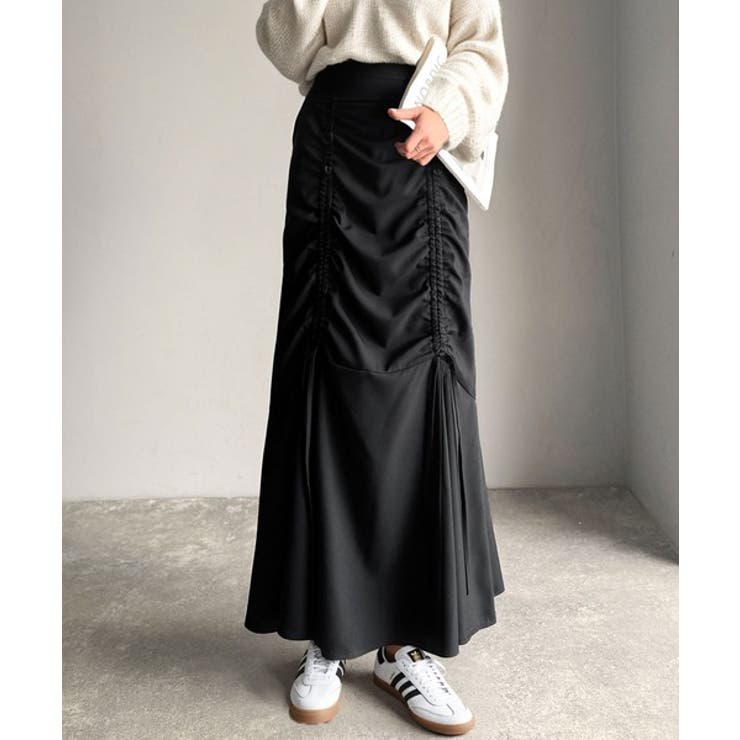 大人可愛い！愛され美ライン。シャーリングリボン使いマーメイドスカート（ロング丈） | Classical Elf  | 詳細画像1 