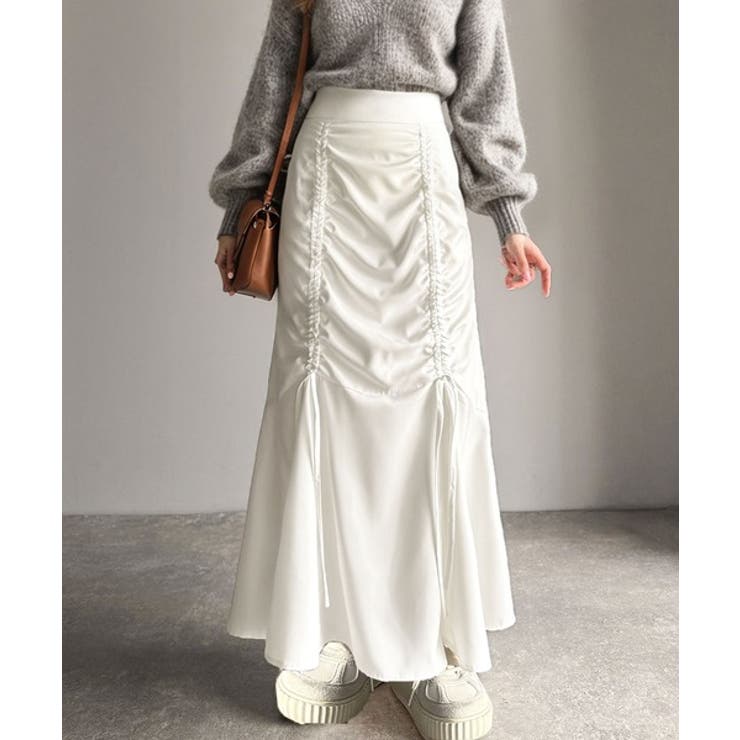 大人可愛い！愛され美ライン。シャーリングリボン使いマーメイドスカート（ロング丈） | Classical Elf  | 詳細画像11 