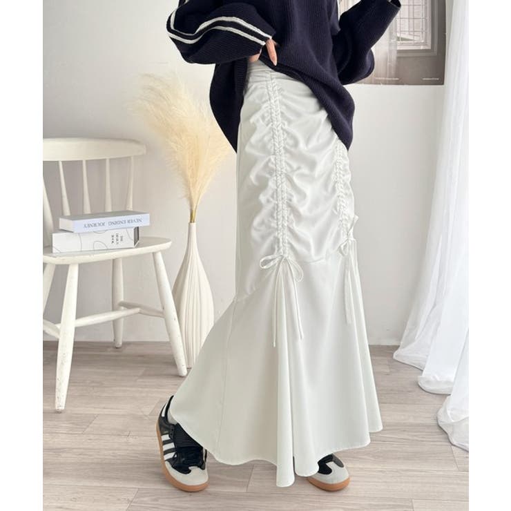 大人可愛い！愛され美ライン。シャーリングリボン使いマーメイドスカート（ロング丈） | Classical Elf  | 詳細画像12 