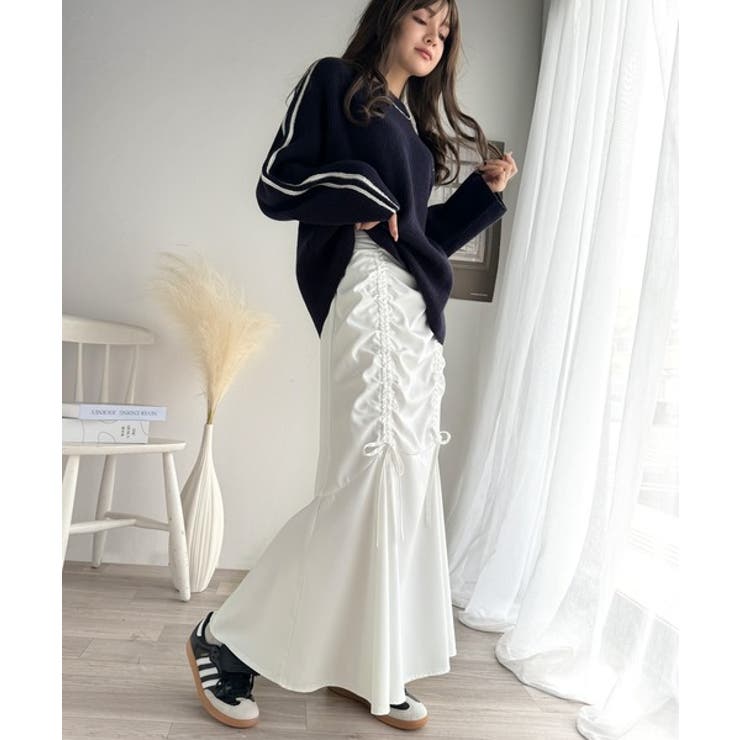 大人可愛い！愛され美ライン。シャーリングリボン使いマーメイドスカート（ロング丈） | Classical Elf  | 詳細画像13 