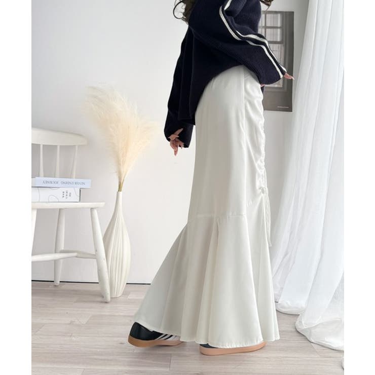 大人可愛い！愛され美ライン。シャーリングリボン使いマーメイドスカート（ロング丈） | Classical Elf  | 詳細画像14 