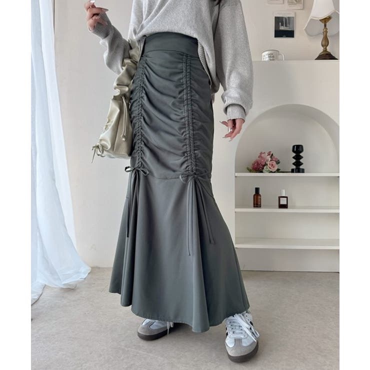 大人可愛い！愛され美ライン。シャーリングリボン使いマーメイドスカート（ロング丈） | Classical Elf  | 詳細画像20 