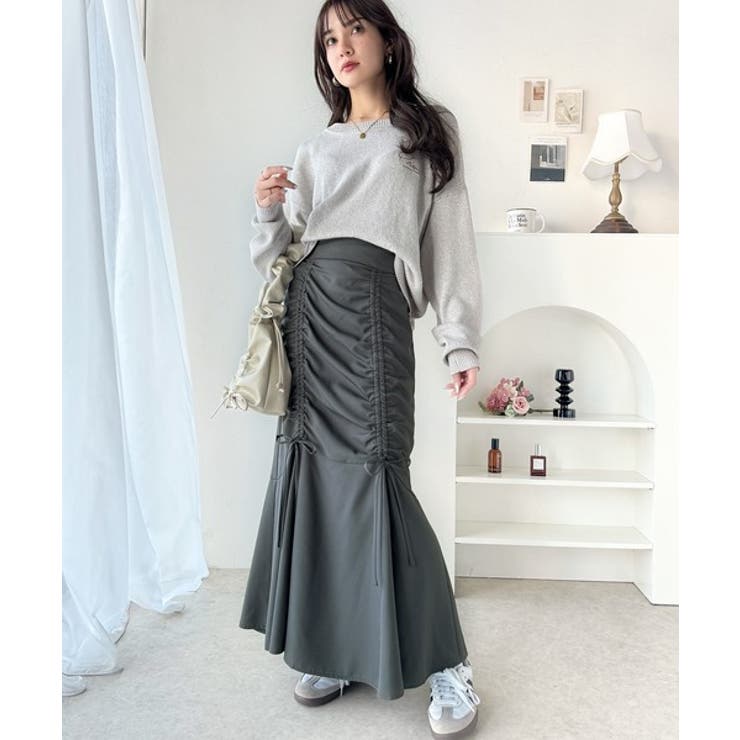 大人可愛い！愛され美ライン。シャーリングリボン使いマーメイドスカート（ロング丈） | Classical Elf  | 詳細画像21 