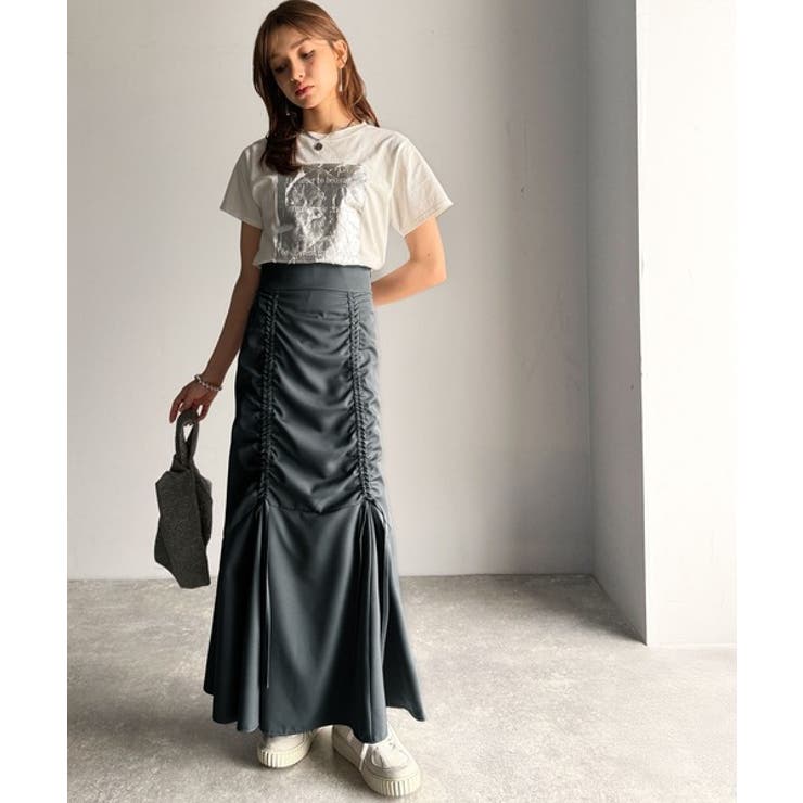 大人可愛い！愛され美ライン。シャーリングリボン使いマーメイドスカート（ロング丈） | Classical Elf  | 詳細画像24 