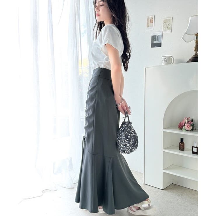 大人可愛い！愛され美ライン。シャーリングリボン使いマーメイドスカート（ロング丈） | Classical Elf  | 詳細画像26 