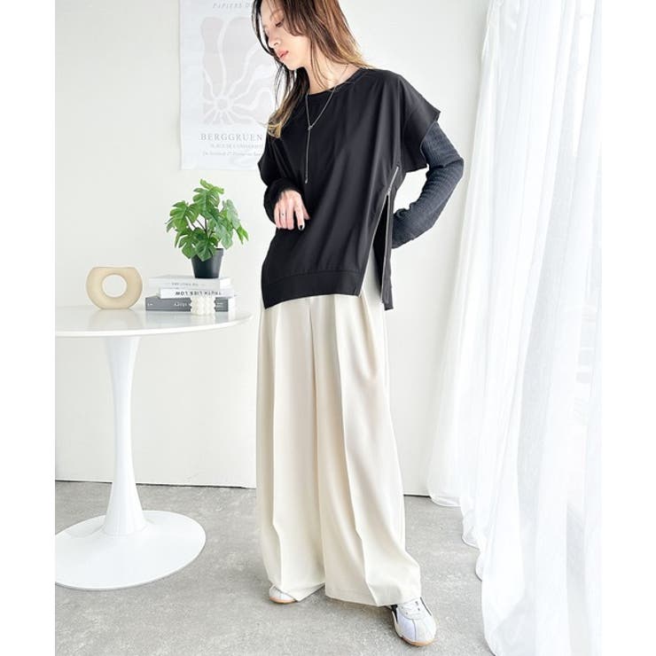 美しいシルエットの優秀パンツ♪サイドベルトハイウエスト2タックワイドパンツ | Classical Elf  | 詳細画像16 