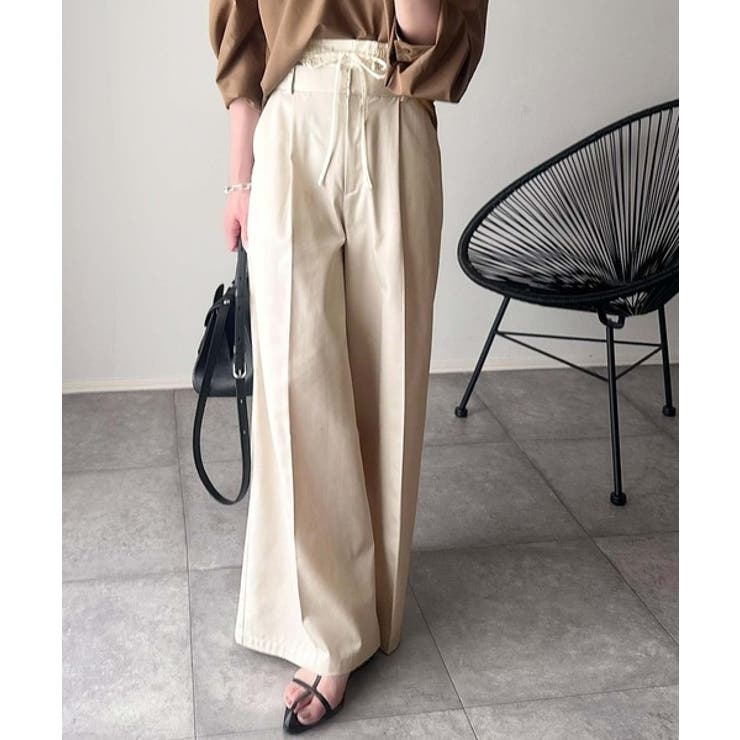 美しいシルエットの優秀パンツ♪Wベルト異素材スラックスワイドパンツ | Classical Elf  | 詳細画像9 