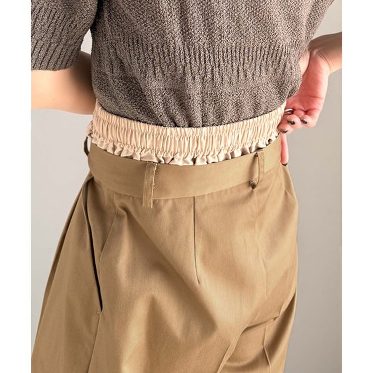 美しいシルエットの優秀パンツ♪Wベルト異素材スラックスワイドパンツ | Classical Elf  | 詳細画像29 
