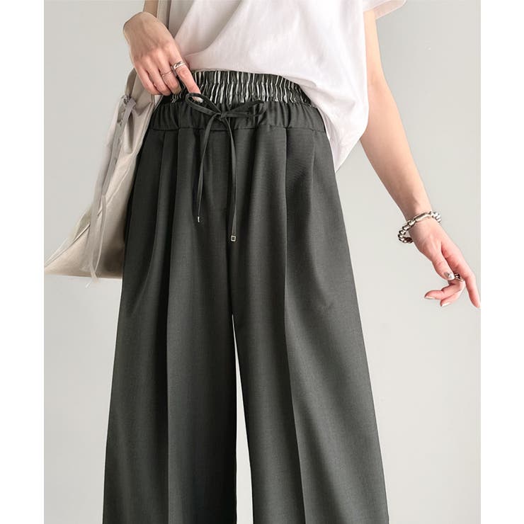 アイボリー | 快適大人エレガントスタイル。Wウエストイージーパンツ | Classical Elf 