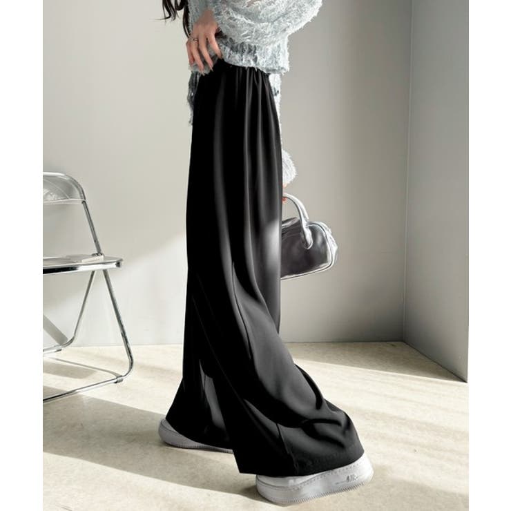 すっきりシルエット。防シワ効果素材2タックハイウエストワイドパンツ | Classical Elf  | 詳細画像20 