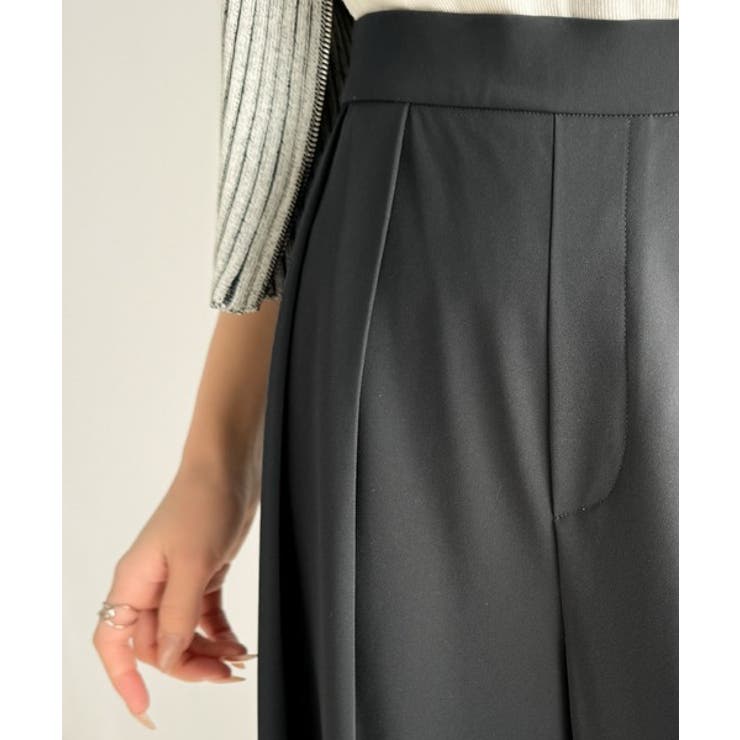 すっきりシルエット。防シワ効果素材2タックハイウエストワイドパンツ | Classical Elf  | 詳細画像29 