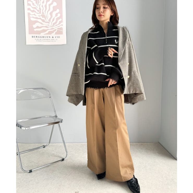 上品なデザインと履き心地。タック使いワイドシルエットハイウエストスラックス | Classical Elf  | 詳細画像19 