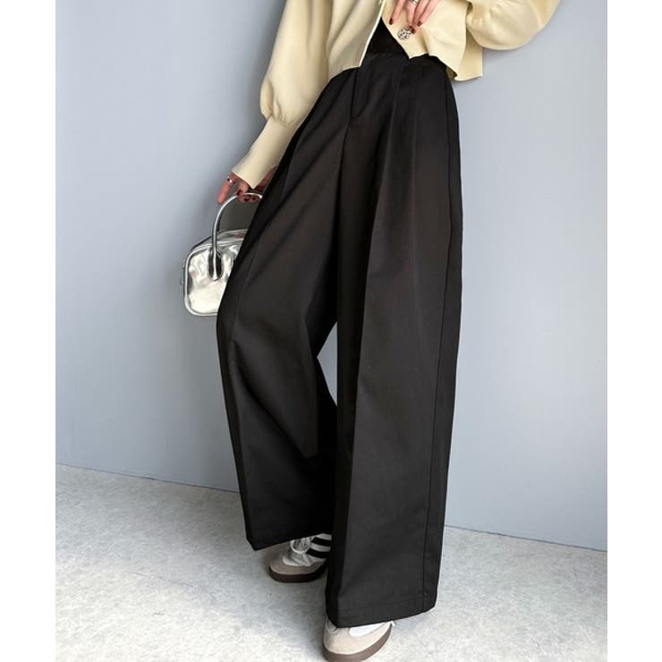 上品なデザインと履き心地。タック使いワイドシルエットハイウエストスラックス | Classical Elf  | 詳細画像9 