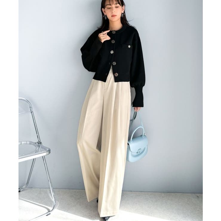 上品なデザインと履き心地。タック使いワイドシルエットハイウエストスラックス | Classical Elf  | 詳細画像16 