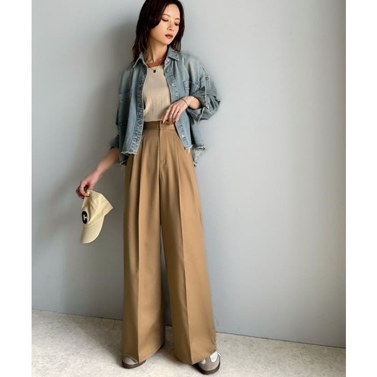 上品なデザインと履き心地。タック使いワイドシルエットハイウエストスラックス | Classical Elf  | 詳細画像18 