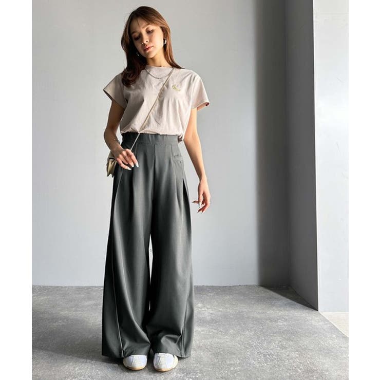 トレンドライクな美シルエット。パイピングジャージワイドパンツ（接触冷感機能 防シ… | Classical Elf  | 詳細画像9 