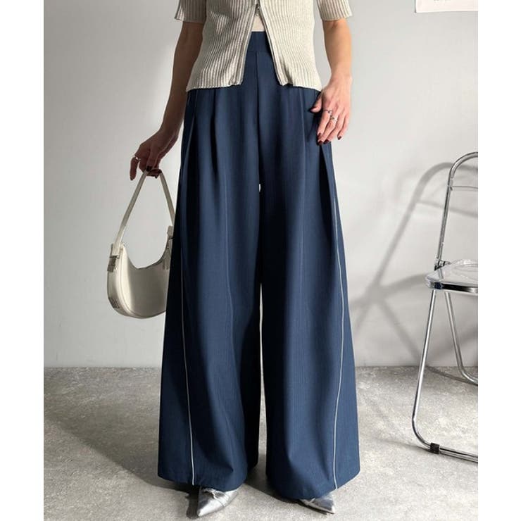 トレンドライクな美シルエット。パイピングジャージワイドパンツ（接触冷感機能 防シ… | Classical Elf  | 詳細画像22 