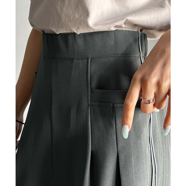 トレンドライクな美シルエット。パイピングジャージワイドパンツ（接触冷感機能 防シ… | Classical Elf  | 詳細画像25 