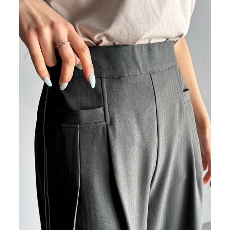 トレンドライクな美シルエット。パイピングジャージワイドパンツ（接触冷感機能 防シ… | Classical Elf  | 詳細画像28 