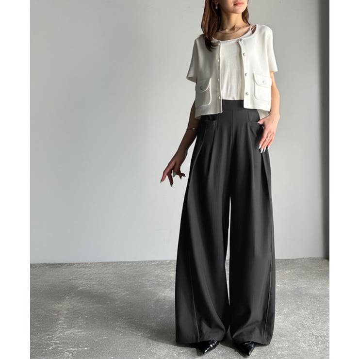 トレンドライクな美シルエット。パイピングジャージワイドパンツ（接触冷感機能 防シ… | Classical Elf  | 詳細画像6 