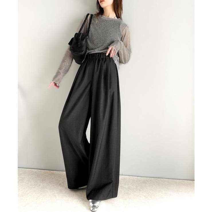 大人のこなれ感を演出。ツイルハイウエスト2タックワイドスラックスパンツ | Classical Elf  | 詳細画像11 