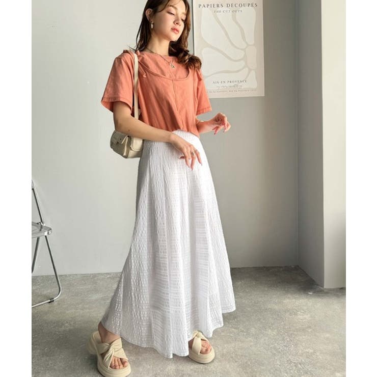 ふんわり愛されシルエット。チェックレースジャガードタックフレアスカート（ロング丈… | Classical Elf  | 詳細画像8 