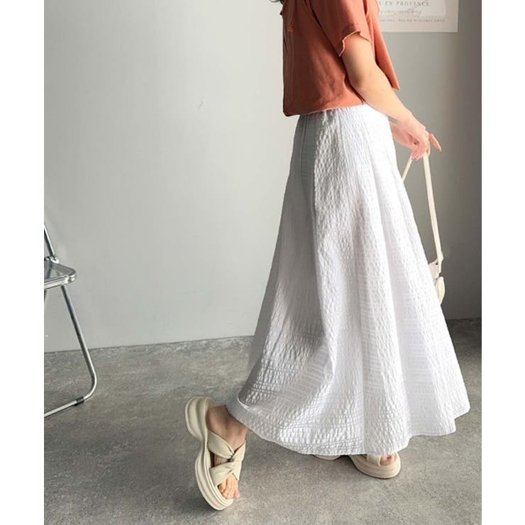 ふんわり愛されシルエット。チェックレースジャガードタックフレアスカート（ロング丈… | Classical Elf  | 詳細画像9 