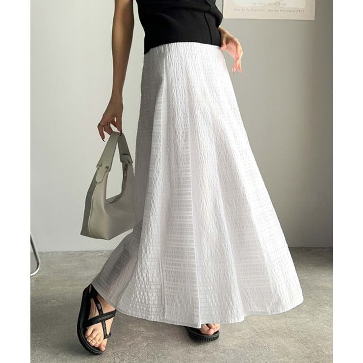 ふんわり愛されシルエット。チェックレースジャガードタックフレアスカート（ロング丈… | Classical Elf  | 詳細画像2 