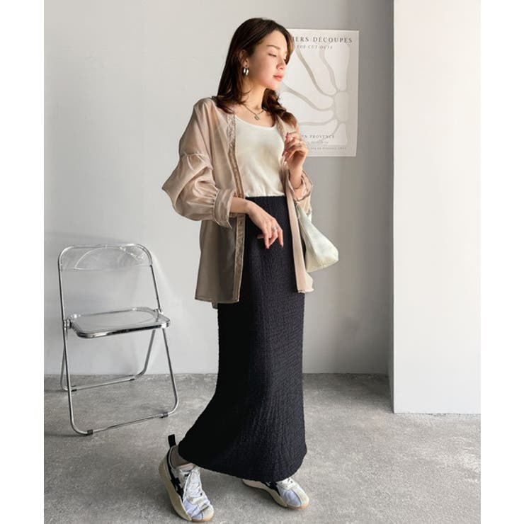 ぽこぽこ素材がかわいい♪シャーリングファブリックストレートスカート(後ろゴム) | Classical Elf  | 詳細画像13 