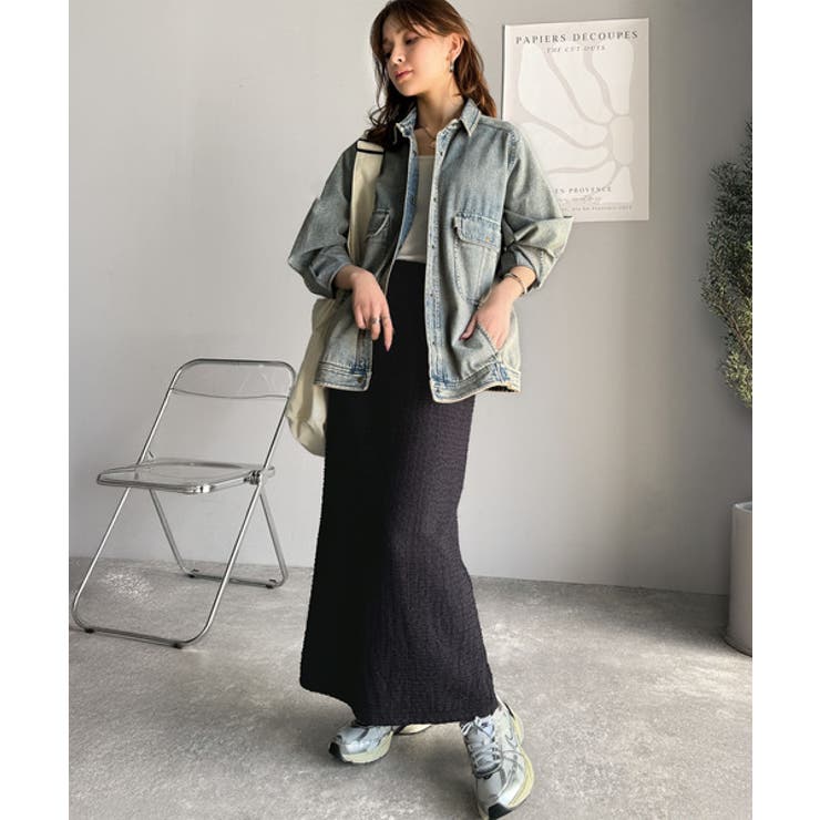 ぽこぽこ素材がかわいい♪シャーリングファブリックストレートスカート(後ろゴム) | Classical Elf  | 詳細画像18 