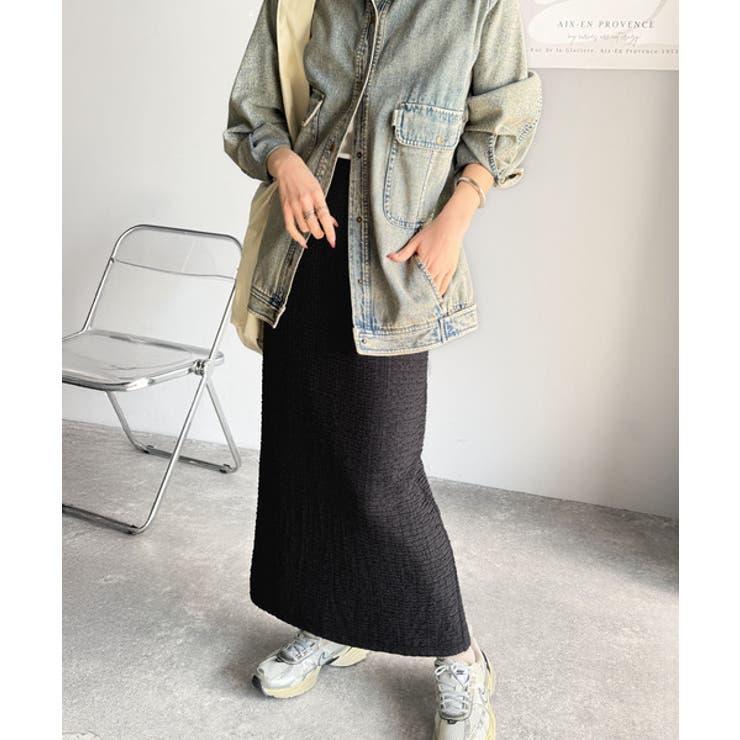ぽこぽこ素材がかわいい♪シャーリングファブリックストレートスカート(後ろゴム) | Classical Elf  | 詳細画像19 