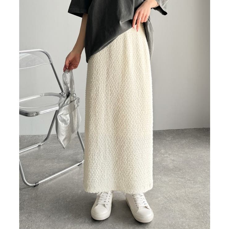ぽこぽこ素材がかわいい♪シャーリングファブリックストレートスカート(後ろゴム) | Classical Elf  | 詳細画像1 