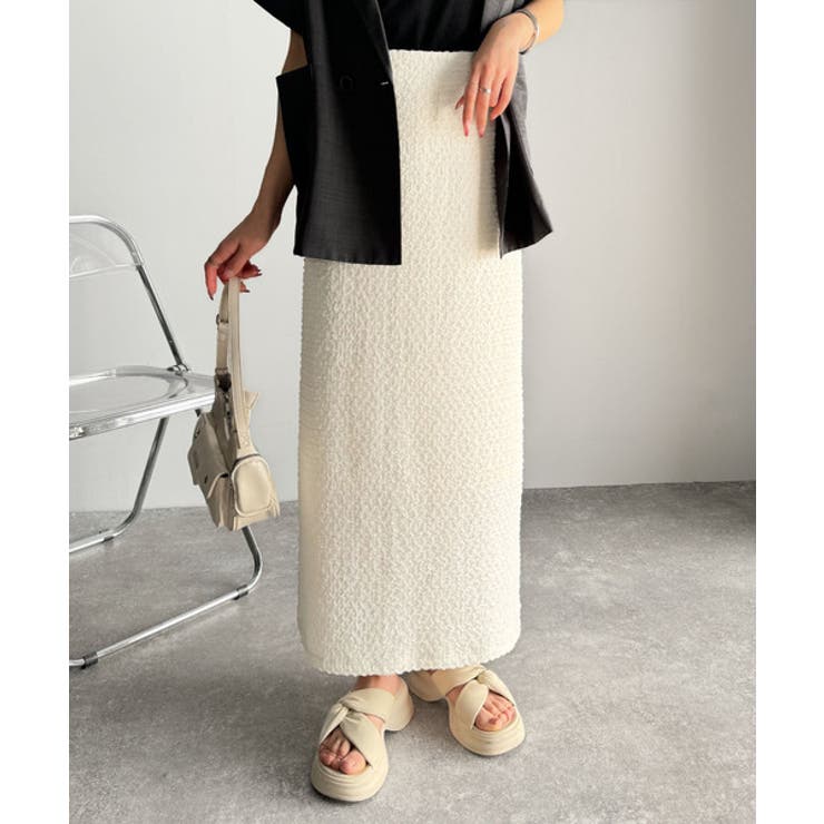 ぽこぽこ素材がかわいい♪シャーリングファブリックストレートスカート(後ろゴム) | Classical Elf  | 詳細画像7 