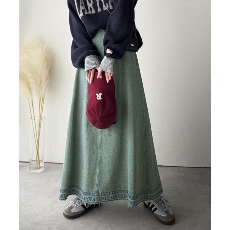 綿100％ 主役級の美フレアスカートでコーデの格上げ デニムフレアスカート（ロン… | Classical Elf  | 詳細画像9 