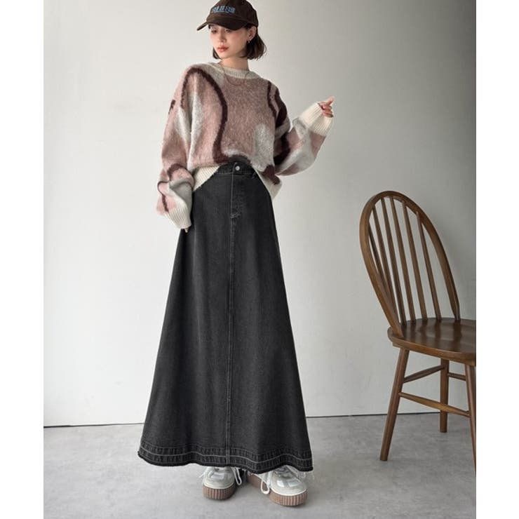 綿100％ 主役級の美フレアスカートでコーデの格上げ デニムフレアスカート（ロン… | Classical Elf  | 詳細画像6 