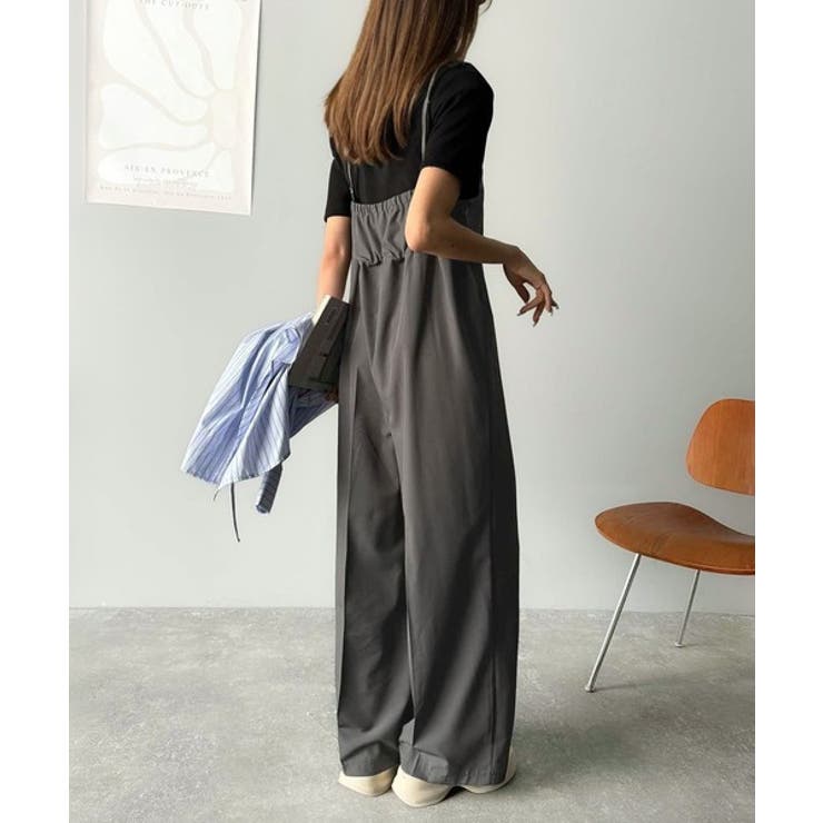 脚長美シルエット！センタープレス入りストレッチキャミサロペット | Classical Elf  | 詳細画像19 