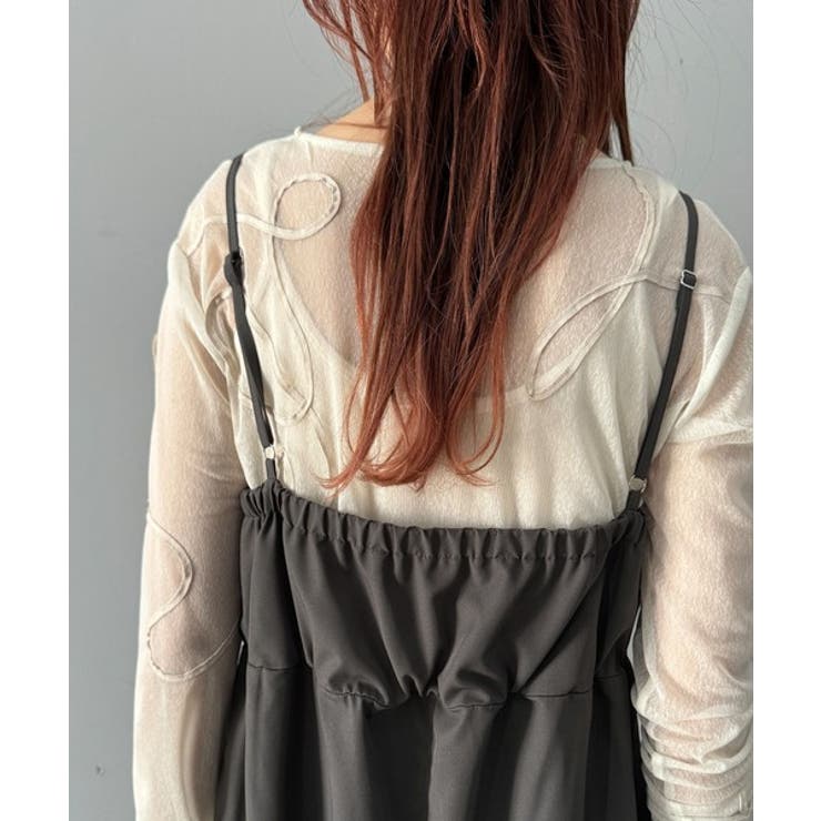 脚長美シルエット！センタープレス入りストレッチキャミサロペット | Classical Elf  | 詳細画像25 