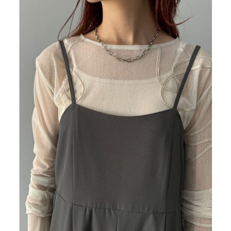 脚長美シルエット！センタープレス入りストレッチキャミサロペット | Classical Elf  | 詳細画像26 