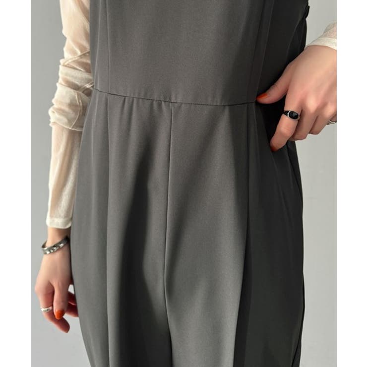 脚長美シルエット！センタープレス入りストレッチキャミサロペット | Classical Elf  | 詳細画像27 