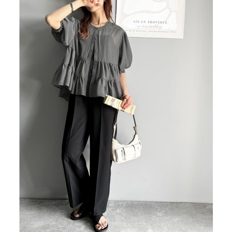 脚長美シルエット！センタープレス入りストレッチキャミサロペット | Classical Elf  | 詳細画像7 