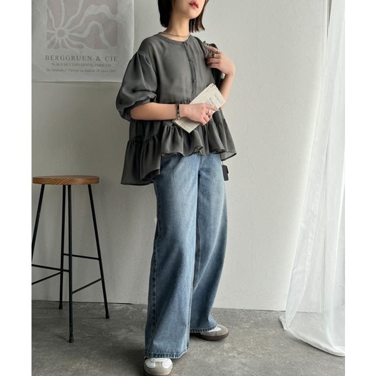 ふんわりフリルで可愛さ倍増！2重ボリューム袖透けティアードブラウス（半袖） | Classical Elf  | 詳細画像38 