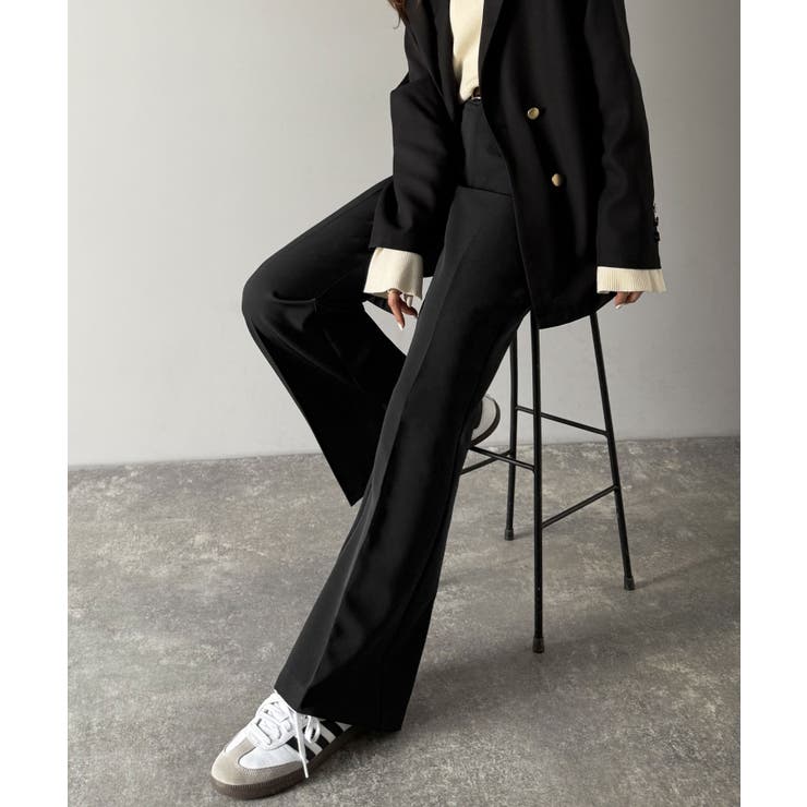 【UVカット・防しわ機能】洗濯機OKの最強アイテム！美脚シルエットフレアパンツ | Classical Elf  | 詳細画像1 