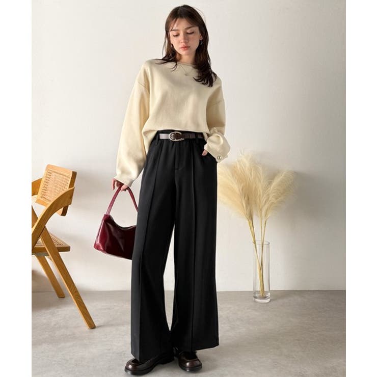 美脚もこなれ感も両立！大人の洒落ワイドが主役になる、ブラッシュドジャージハイウエ… | Classical Elf  | 詳細画像8 