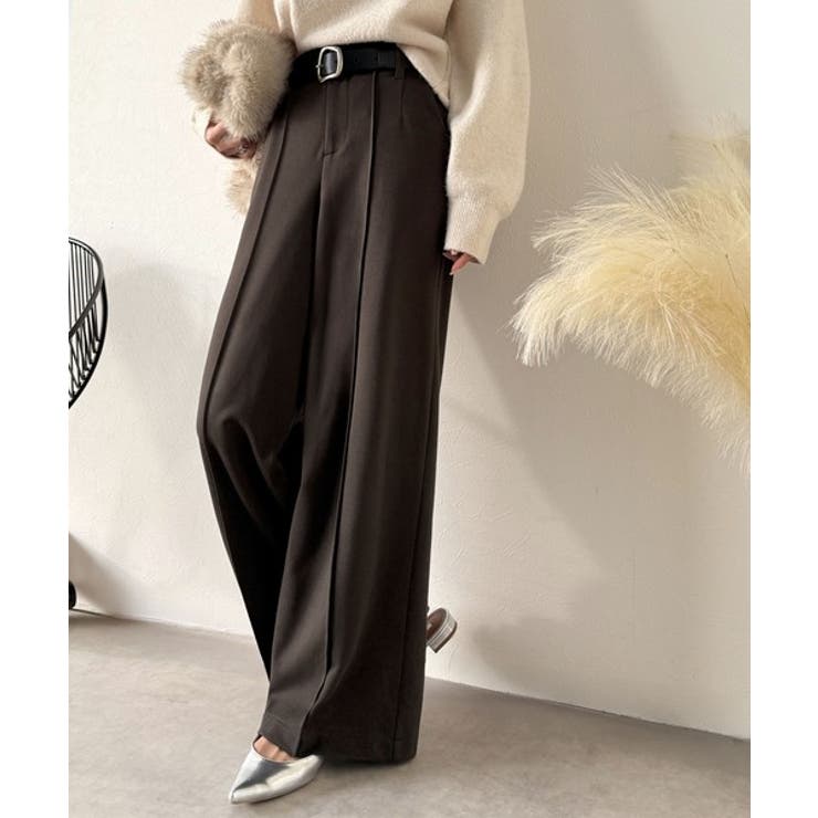 ブラウン | 美脚もこなれ感も両立！大人の洒落ワイドが主役になる、ブラッシュドジャージハイウエ… | Classical Elf 