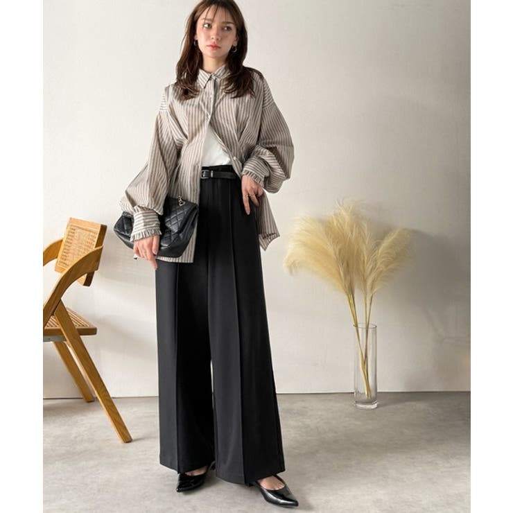 美脚もこなれ感も両立！大人の洒落ワイドが主役になる、ブラッシュドジャージハイウエ… | Classical Elf  | 詳細画像3 