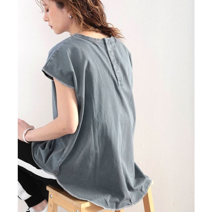 綿100％ 絶妙ヴィンテージ。スノーウォッシュ加工2wayヘンリーTシャツ。 | Classical Elf  | 詳細画像7 